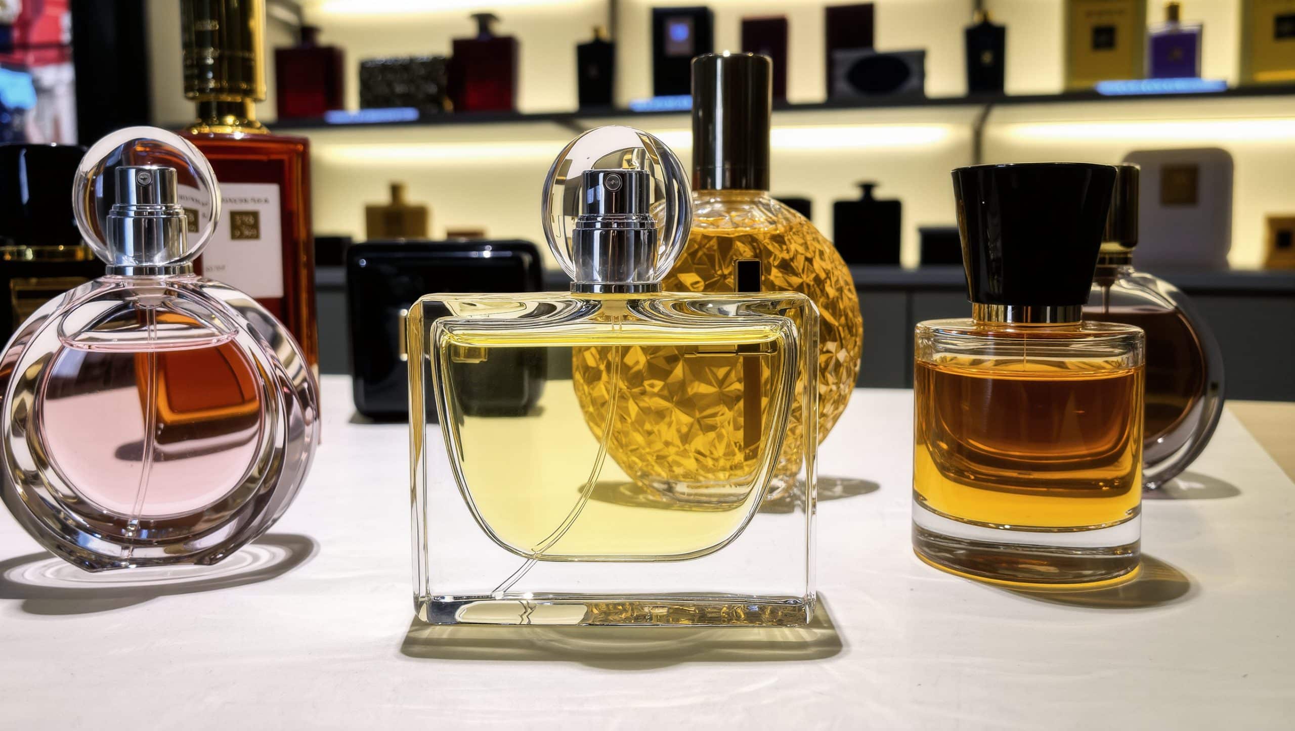 detalle frascos de perfume por qué los aeropuertos huelen igual