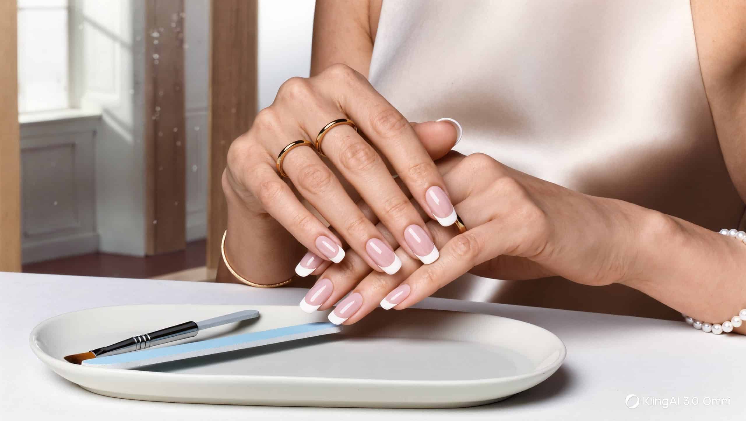 detalle manicura francesa moderna